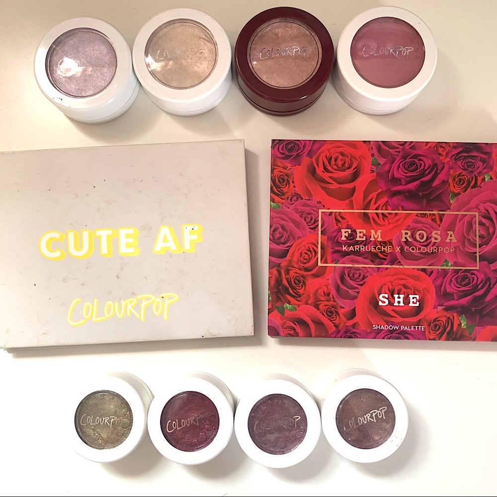 Colourpop eyeshadow blush highlighter bundle